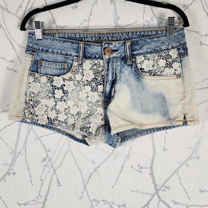 American Eagle Floral Lace Overlay Low Rise Shortie